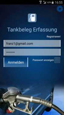 Formular App für Tankbelege